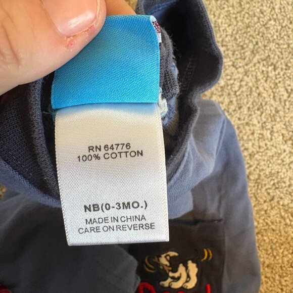 Small Big Dogs Baby 0-3 months Romper Blue Dog Embroidered 90s Vintage - Picture 6 of 7